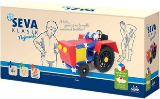 SEVA Klasik Nejmenší Traktor STAVEBNICE plastová 115 dílků v krabici