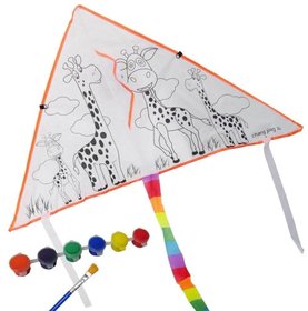 Drak ltajc nylonov k vybarven irafy 93x46cm set s barvikami a ttcem