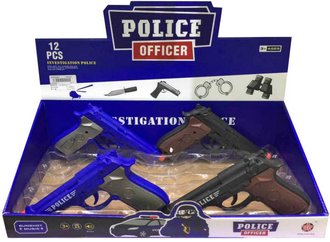 Pistole plastov 20cm policejn revolver na baterie Zvuk 2 barvy