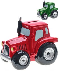 KIDS GLOBE Pokladnika traktor retro porcelnov kasika 2 barvy