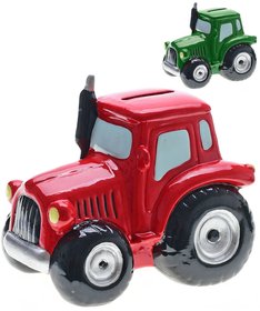 KIDS GLOBE Pokladnika traktor retro porcelnov kasika 2 barvy