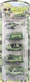 Vojensk army dopravn prostedky set 4 auta + helikoptra 4-7cm plast