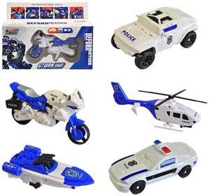 Transformer auto robot 2v1 s pemnou policie 5 druh plast