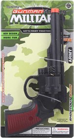 Puka revolver army plastov 26cm dtsk zbra kolt ern