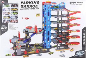 Gar 6 pater parkovac dm velk hern set s autky a heliportem