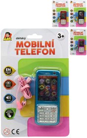 Telefon dtsk 11cm tlatkov mobil na baterie AJ Zvuk 4 barvy na kart