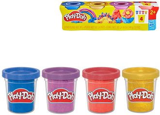 HASBRO PLAY-DOH Modelna kreativn sada 4 kelmky metalick barvy 340g