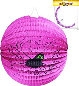 Lampin kulat fialov Halloween pavouk paprov 25cm na svku