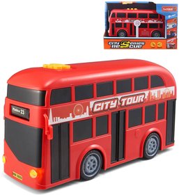 Autobus erven dvoupatrov doubledecker na baterie Svtlo Zvuk
