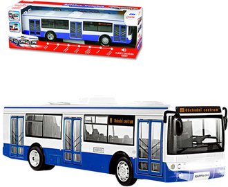 Autobus MHD 28cm esky hls zastvky funkn dvee na baterie Svtlo Zvuk CZ