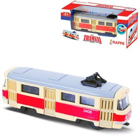 Tramvaj kovov mini 8,5cm retro voln chod esk design v krabice