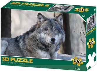 PUZZLE 3D Vlk 31x23cm 100 dlk skldaka v krabici
