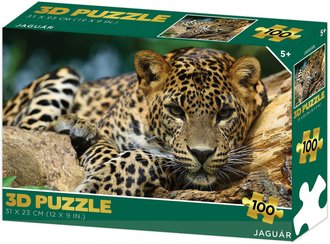 PUZZLE 3D Jagur 31x23cm 100 dlk skldaka v krabici