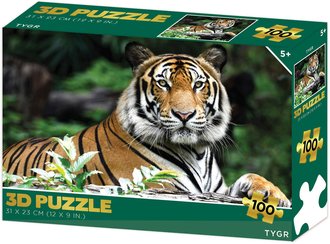 PUZZLE 3D Tygr 31x23cm 100 dlk skldaka v krabici
