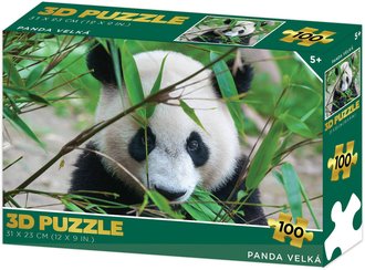 PUZZLE 3D Panda velk 31x23cm 100 dlk skldaka v krabici
