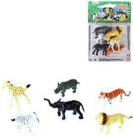 Zvata divok Safari 6cm plastov figurky zvtka set 6ks blistr