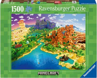 RAVENSBURGER Puzzle Svt Minecraftu 1500 dlk 80x60cm skldaka