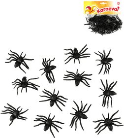 Pavouk ern 6cm zvtko set 12ks Halloween dekorace