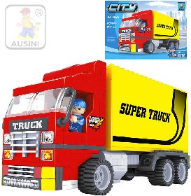 AUSINI Stavebnice MĚSTO Auto kamion sada 271 dílků + 1 figurka s doplňky plast