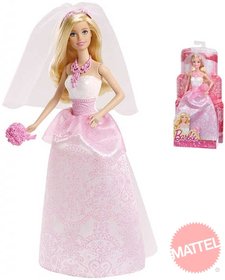 MATTEL BARBIE BRB Panenka nevsta s kytic v rovo blch atech