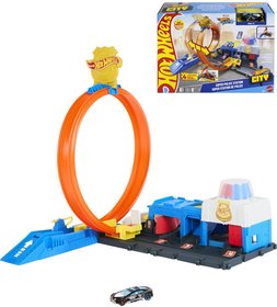 MATTEL HOT WHEELS City super policejn stanice hern set s autkem