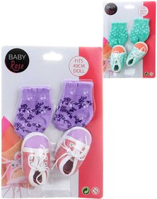 Baby Rose set ponoky a botiky 1 pr pro panenku miminko 40cm 2 druhy