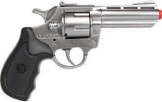 Revolver policejn stbrn 17cm dtsk zbra kapslovka 8 ran plast