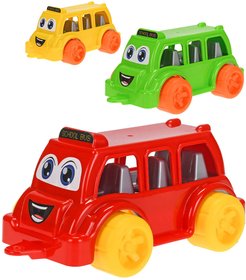Autobus koln baby vesel barevn 26cm s obliejem 3 barvy plast