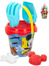 Sada na psek Disney Mickey Mouse kyblk 13cm se 2 nstroji a formikami