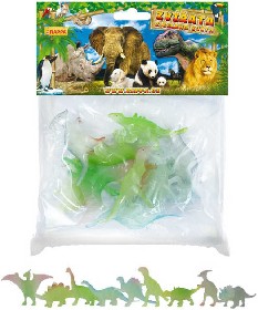 Zvata dinosaui 4-7cm ve tm svtc neon figurky zvtka set 9ks v sku