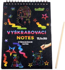 Notes vykrabovac duhov 14x20cm 12 list set s nstrojem