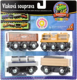 MAXIM DEVO Vlakov souprava nkladn vagn 4ks doplnk k vlkodrze