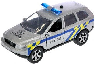 Auto kovov policie 11cm zptn ntah CZ na baterie mluv esky Svtlo Zvuk