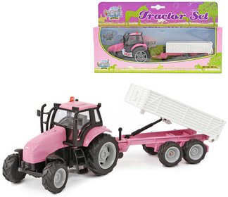 Traktor kovov rov set s vlekou 25cm na baterie Svtlo Zvuk