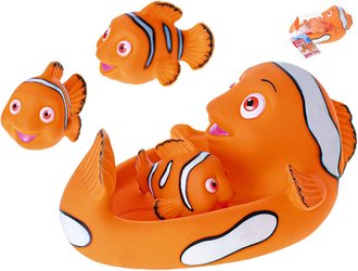 Ryba 20cm + 3 rybiky Mini Club baby sada do vany na koupn pro miminko