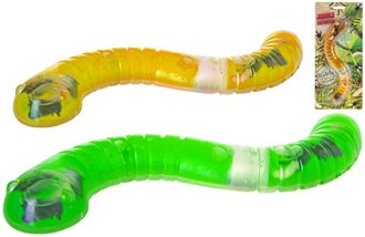 Zvířátko had gelový 25cm s larvami a hmyzem 2 barvy na kartě