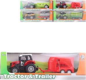 Traktor kovov s pvsem 23cm 4 druhy v krabici