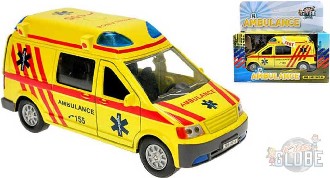 KIDS GLOBE Ambulance auto kovov 14 cm PB sanitka se zvukem a svtlem