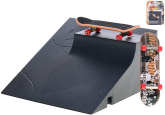Skateboard prstov fingerboard kovov hern set s rampou