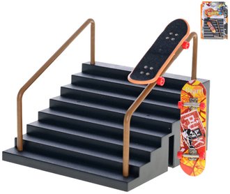 Skateboard prstov fingerboard hern set s rampou schodit kov