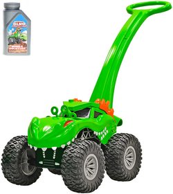 Auto dinosaurus monster truck 30cm s bublifukovaem zelen s npln na baterie