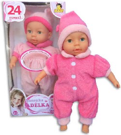 Panenka miminko Adlka 24 funkc 28cm set s doplky na baterie Zvuk