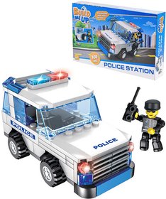 Stavebnice BuildMeUP Auto Policie 107 dlk + 1 figurka plast