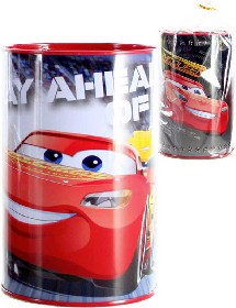 Pokladnika dtsk kovov Auta (Cars) 15cm kulat v sku 2 druhy