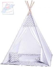 WOODY Stan dtsk indinsk 124x170x124cm set bl TeePee + poltek 2ks