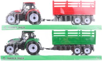 Traktor zemdlsk set s vlekou 38cm 2 barvy plast blister