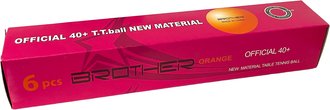 BROTHER Mky na stoln tenis ping pong oranov set 6ks G1807