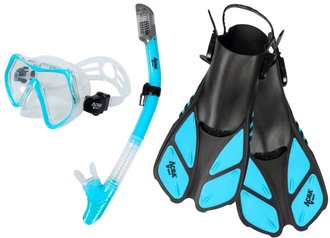 ACRA norchlovac dtsk set Maska norchl Ploutve 36-41 svtle modr 3v1