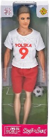 Panenka Defa Lucy panák fotbalista 30cm v dresu Polsko set hráč s míčem v krabičce