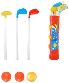 Golfov dtsk barevn set pouzdro se 3 holemi a 3 mky plast